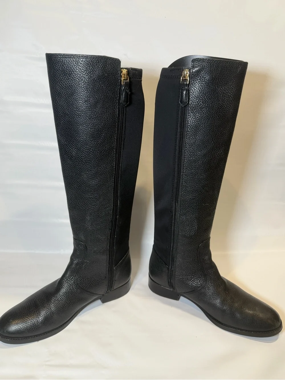 Tory Burch Selden Stretch Womens 8 M Black Leather Tall Riding Boots